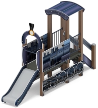 Паровозик (серо-синий) мини - ДИК 1.03.5.01-14 - Игровой комплекс H=750