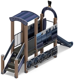 Паровозик (серо-синий) мини - ДИК 1.03.5.01-14 - Игровой комплекс H=750, фото 2