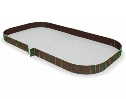 Хоккейная коробка из фанеры с обычными бортами, без ограждения из сетки, размер 12x24 м, фото 1