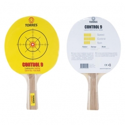 Ракетка для н/т TORRES Control 9, арт.TT0002, для начинающих, накладка 1,8 мм, конич. ручка