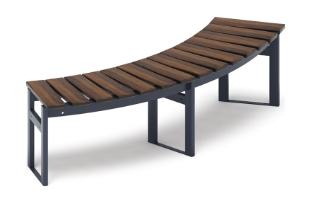 Модульная скамья радиальная (темный дуб) МФ 42.01.17, фото 1