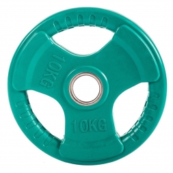 Диск обрезиненный ZSO цветной 3 HANDLE  D-51, 10 кг, фото 1