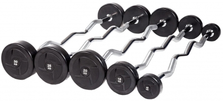 Набор ИЗОГНУТЫХ штанг PROFI-FIT, 10-30 кг, шаг 5 кг. (компл. 5шт), фото 1