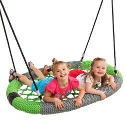 Качели-гнездо Oval Pro армированного каната со стойками Овал 80х100 см для детской площадки, фото 4