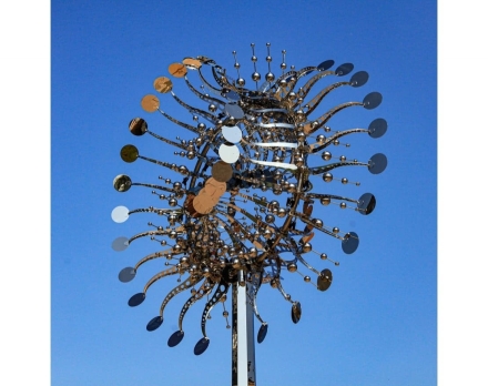 Скульптура из нержавеющей стали Пульсар Увеличенный размер, 8-гранное конусовидное основание из нержавеющей стали, фото 3