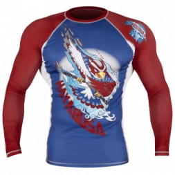 Рашгард Hayabusa Ninja Falcon Rashguard Long Sleeve - Blue / Red, фото 1