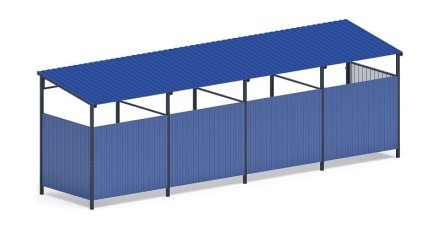 Навес контейнерной площадки для мусора (4 секции) МФ 55.02.03.4-03, фото 2