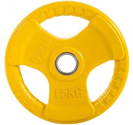 Диск обрезиненный ZSO цветной 3 HANDLE  D-51, 15 кг, фото 1