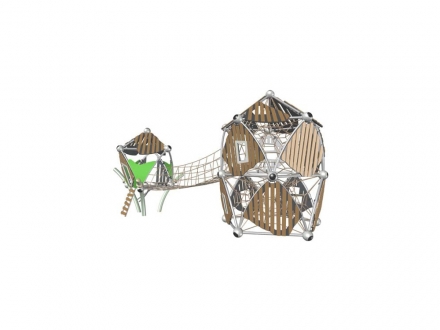 УК 7.422.11 Два пятиугольных домика с мостом, фото 1