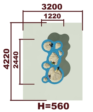 Песочный столик Тысяча островов 02017 для детей с ограниченными возможностями для уличной площадки, фото 3