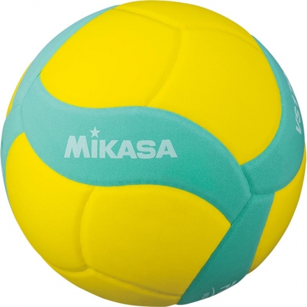 Мяч вол. &quot;MIKASA VS170W-Y-G&quot;, р.5, вес 160-180 г, FIVB Insp,синт.пена ТПЕ, клеен,18 пан,бут.кам,жел, фото 1