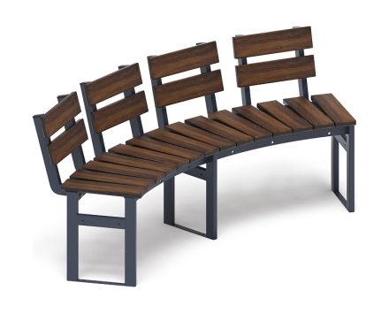 Модульная скамья радиальная (темный дуб) МФ 42.01.18, фото 4