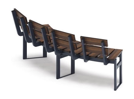 Модульная скамья радиальная (темный дуб) МФ 42.01.18, фото 2