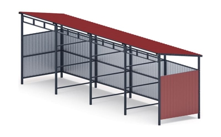Навес контейнерной площадки для мусора (4 секции) МФ 55.02.03.4-04, фото 1
