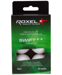 Мяч для настольного тенниса 2* Swift, белый, 6 шт., фото 1