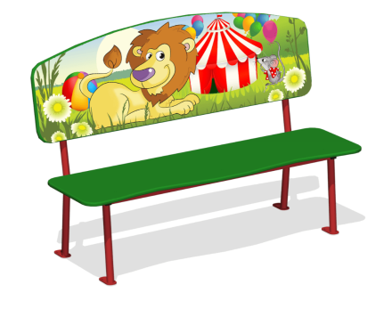 Лавочка Львенок в цирке МФ-32.13 для детской площадки, фото 1