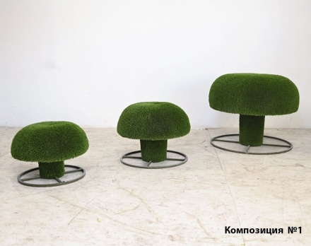 Топиари композиция грибы Сыроежки, набор №1 - газон Deluxe, фото 1