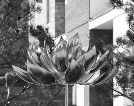 Скульптура из нержавеющей стали Лотос Увеличенный размер, фото 4