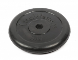 Диск обрезиненный Lite Weights 2475LW 26мм 5кг, черный, фото 2