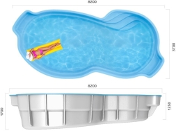 Бассейн 8,2х3,7х1,25-1,7м. Фицрой Marshall Pools (чаша), фото 6