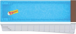 Бассейн 14,1х4,04х1,4-1,85м. ПОРТО POOL COVER композитный (чаша), фото 1