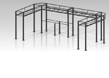 Спортивная площадка с длинным рукоходом и брусьями Спортивная площадка с длинным рукоходом и брусьями