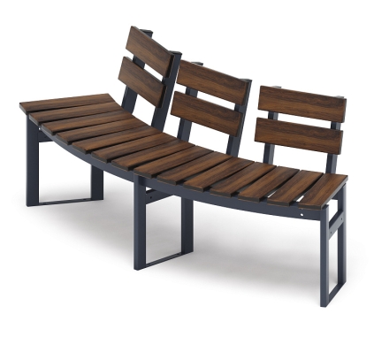 Модульная скамья радиальная (темный дуб) МФ 42.01.19, фото 1