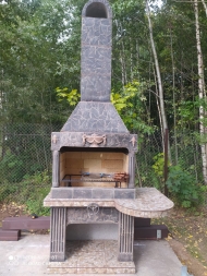 Печь № 8 — Печь барбекю с большой топкой и круглым столом, фото 7