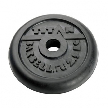 Диск обрезиненный черный Титан d-26мм 25кг, фото 1