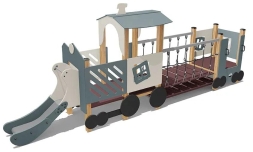 Игровой макет Паровоз с 1 вагоном ВСТ 5626 для детской площадки, фото 1