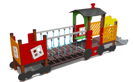 Игровой макет Паровоз с 1 вагоном ВСТ 5626 для детской площадки, фото 4