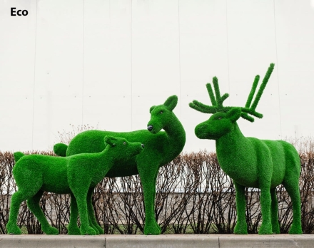 Топиари композиция олень самочка Нелли, олень Норди ll, олень малыш Том - газон Deluxe, фото 2