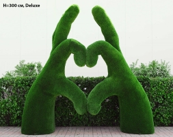Топиари стела Ладони-сердце, h=350 см - газон Deluxе, фото 1