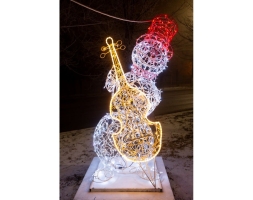 Световая фигура Снеговик-музыкант sn002 (инструмент на выбор), фото 7