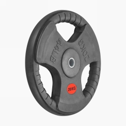 Диск 31 мм. обрезиненный с 3-мя хватами 20 кг (модель: D1), фото 2 Диск 31 мм. обрезиненный с 3-мя хватами 20 кг (модель: D1), фото 2