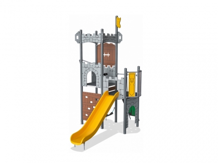 УК 7.816.11 Универсальный комплекс сторожевая башня с горкой цинк, фото 1