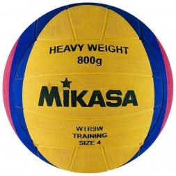 Мяч для водного поло &quot;MIKASA WTR9W&quot; р.4, жен, резина, вес 800 г, дл.окр. 65-67см,желто-сине-роз