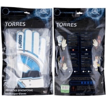 СЦ*Перчатки врат. &quot;TORRES Match&quot; арт. FG05068, р.8, 3 мм латекс, удл.манж., бело-голубо-сереб
