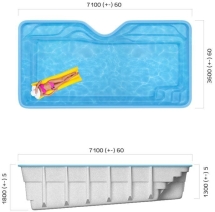 Бассейн 7,1х3,6х1,3-1,8м. Маттерхорн Marshall Pools (чаша)
