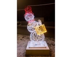 Световая фигура Снеговик-музыкант sn004 (инструмент на выбор), фото 3