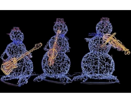 Световая фигура Снеговик-музыкант sn013 (инструмент на выбор), фото 1