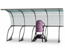 Парковка для колясок и велосипедов с навесом Шасси Парковка для колясок и велосипедов с навесом Шасси