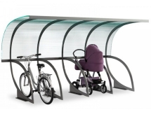 Парковка для колясок и велосипедов с навесом Шасси Парковка для колясок и велосипедов с навесом Шасси
