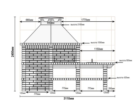 Печь Аристократ 814 Радиальный кирпич коричневый, фото 7
