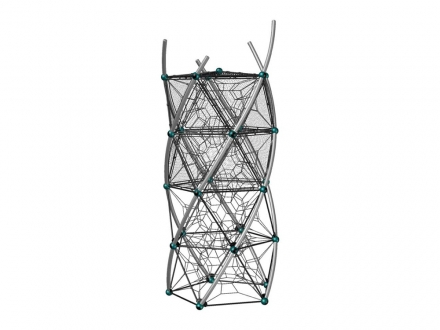 УК 7.452.11 Башня четыре этажа с сетками нерж и пор.окрас, фото 1