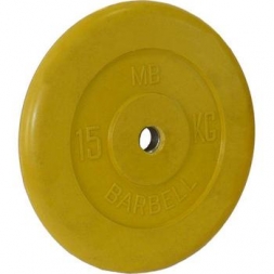 Диск обрезиненный цветной BARBELL 15 кг., d31мм