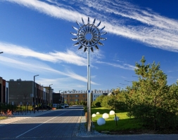 Скульптура из нержавеющей стали Океан Увеличенный размер, 8-гранное конусовидное основание из нержавеющей стали, фото 3