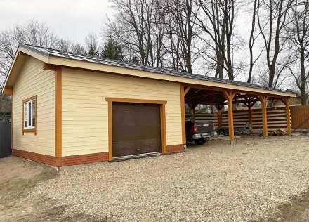 Навес для трех авто с хозблоком БАЛТИЯ Базовая комплектация, фото 1