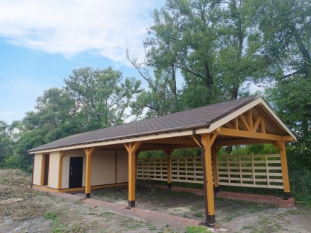 Навес для трех авто с хозблоком БАЛТИЯ Базовая комплектация, фото 9