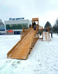 Зимняя горка Snow Fox скат 4м и 12м (две лестницы), фото 4